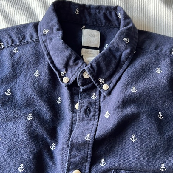 H&M Regular Fit Short-sleeved Oxford Shirt - Picture 3 of 6